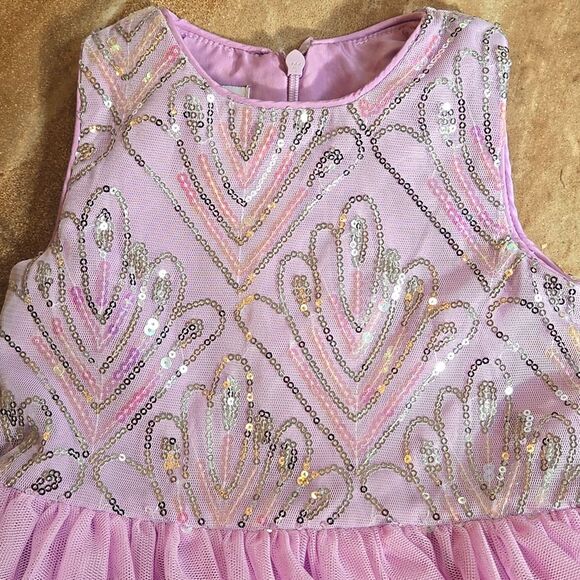 Piper & Julie Lavender and Silver Sequin Dress And Bloomers, SIZE 24 Months - Picture 3 of 11